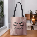 Rosen Gold Rosa Monogram Glitzer Eyelashes Tasche<br><div class="desc">Rose Gold - Schwarz rosa Imitate Foil Metallic Sparkle Glitzer gebürsteter Metal Monogram Name and Initial Eyelashes (Lashes), Eyelash Extensions and Eyes Blush Pink Makeup Bag. Das Kissen ist das perfekte Geschenk zum 16. Geburtstag, Hochzeit, Brautparty, Jubiläum, Babydusche oder Junggeselinnen-Abschied für jemanden, der sein Zimmer in einem trendigen coolen Stil...</div>