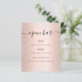 Rosen gold Schwarz Silber Glitzer Skript-Menü Bar (Stehend Vorderseite)