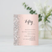 Rosen gold silber Glitzer Geburtstagseinladung (Stehend Vorderseite)