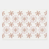 Rosen Gold Snowflake Weihnachtsfeiertag Ihre Fotos Geschenkpapier Set (Vorderseite 2)