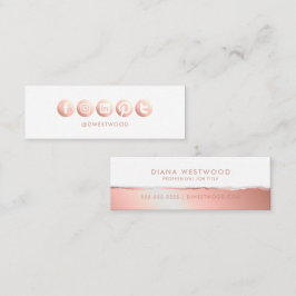 Rosen gold Social Media elegant beruflich modern Mini Visitenkarte