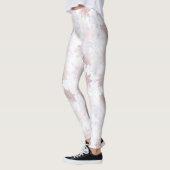 Rosen-Gold-u. Marmor-Schneeflocke-Weihnachtsmuster Leggings (Links)