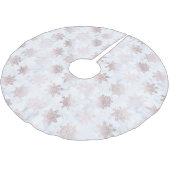 Rosen-Gold-u. Marmor-Schneeflocke-Weihnachtsmuster Polyester Weihnachtsbaumdecke (Schrägansicht)