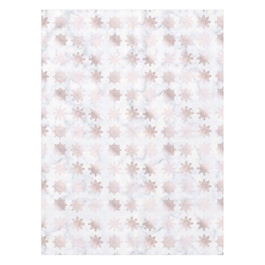 Rosen-Gold-u. Marmor-Schneeflocke-Weihnachtsmuster Tischdecke (Vorderseite)