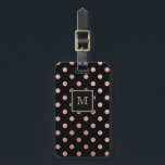 Rosen-Gold und schwarzer Polka-Punkt-Gepäck-Umbau Gepäckanhänger<br><div class="desc">Reisen die Welt mit unserem Rosengold und schwarzen Polka-Punkt-Gepäck-Umbau</div>