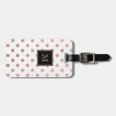 Rosen-Gold und schwarzer Polka-Punkt-Gepäck-Umbau Gepäckanhänger (Vorderseite horizontal)