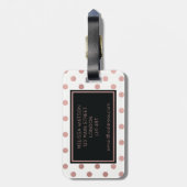 Rosen-Gold und schwarzer Polka-Punkt-Gepäck-Umbau Gepäckanhänger (Rückseite vertikal)