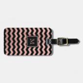 Rosen-Gold und schwarzer Zickzack Gepäck-Umbau Gepäckanhänger (Vorderseite horizontal)