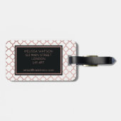 Rosen-Gold und weißer quatrefoil Gepäck-Umbau Gepäckanhänger (Rückseite horizontal)