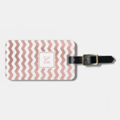Rosen-Gold und weißer Zickzack Gepäck-Umbau Gepäckanhänger (Vorderseite horizontal)