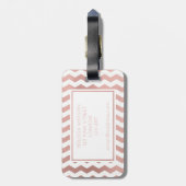 Rosen-Gold und weißer Zickzack Gepäck-Umbau Gepäckanhänger (Rückseite vertikal)