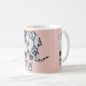 Rosen-Gold verschönerte Elefant-Tasse Kaffeetasse (VorderseiteRechts)