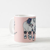 Rosen-Gold verschönerte Elefant-Tasse Kaffeetasse (Vorderseite Links)