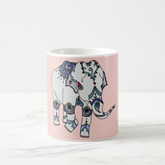 Rosen-Gold verschönerte Elefant-Tasse Kaffeetasse (Mittel)