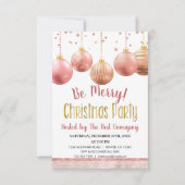 Rosen Gold Weihnachtsfeiertag für Unternehmen Einladung (Vorderseite)