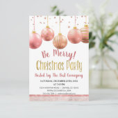 Rosen Gold Weihnachtsfeiertag für Unternehmen Einladung (Stehend Vorderseite)