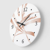 Rosen Gold White Moderne Abstrakte Kunst Große Wanduhr (Winkel)