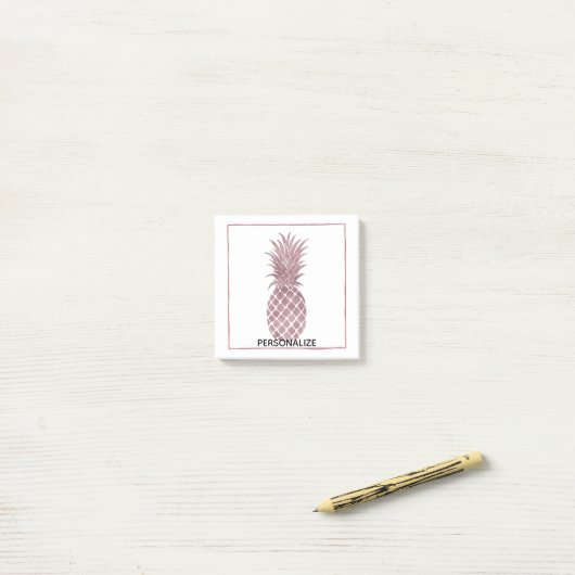 Rosen-Goldananas Post-it Klebezettel (Auf Schreibtisch)