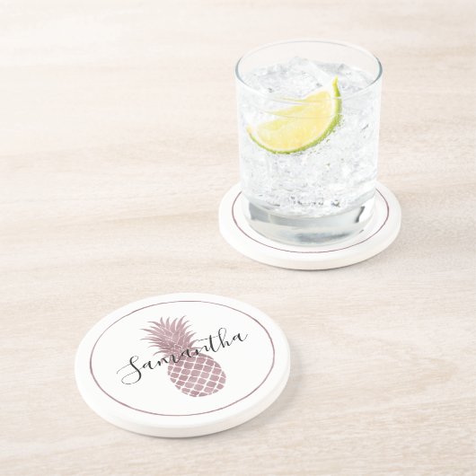 Rosen-Goldananas Untersetzer (Seite)