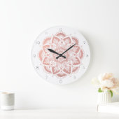 Rosen-GoldBlumemandala-Wand-Uhr Große Wanduhr (Zuhause)