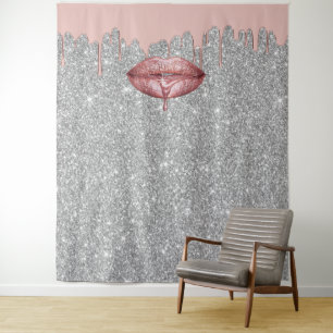 Rosen-Goldbratenfett-Lippensilberne Wandteppich