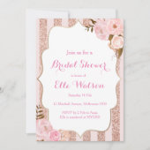 Rosen-GoldBrautparty-Einladung Einladung (Vorderseite)