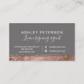 Rosen-Goldbrushstroke der Notar Chictypographie Visitenkarte (Rückseite)