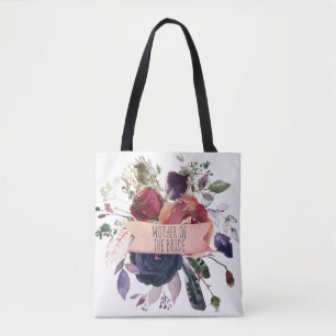 Rosen-Goldburgunder-Marine-Blumenmutter der Braut Tasche