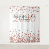 Rosen-GoldConfetti des Hintergrund-Sylvesterabends Wandteppich (Vorderseite)