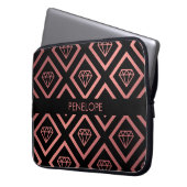 Rosen-Golddiamant-Muster Laptopschutzhülle (Vorderseite Links)