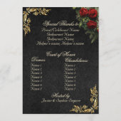 Rosen & Goldene Blätter - Schwarzes Quinceanera-Pr Programm (Rückseite)
