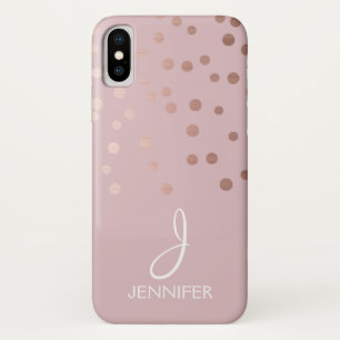 Rosen-GoldfolieGirly Confetti-Monogramm Case-Mate iPhone Hülle