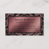 Rosen-Goldfolien-Abzeichen über Mandala und Visitenkarte (Rückseite)