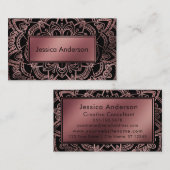 Rosen-Goldfolien-Abzeichen über Mandala und Visitenkarte (Vorne/Hinten)