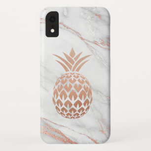 Rosen-Goldfolien-Ananas auf weißem Marmor Case-Mate iPhone Hülle