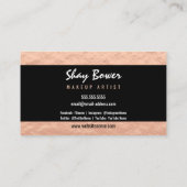 Rosen-Goldfolien-Blick-Make-upkünstler Visitenkarte (Rückseite)