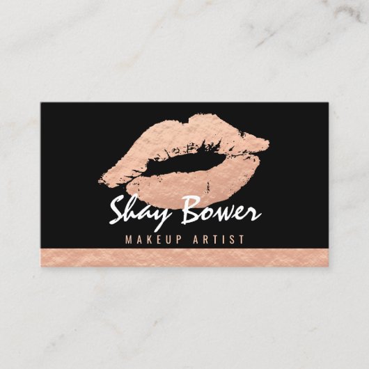 Rosen-Goldfolien-Blick-Make-upkünstler Visitenkarte (Vorderseite)