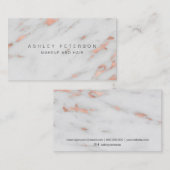 Rosen-Goldfolien-Marmormuster des Makes-up Visitenkarte (Vorne/Hinten)