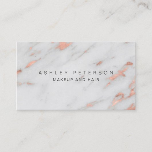 Rosen-Goldfolien-Marmormuster des Makes-up Visitenkarte (Vorderseite)