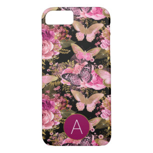 Rosen-GoldGirly Blumenschmetterlings-Muster Case-Mate iPhone Hülle