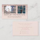 Rosen-GoldGlitter der Hochzeitsphotographie Visitenkarte (Vorne/Hinten)