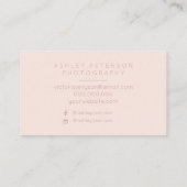 Rosen-GoldGlitter der Hochzeitsphotographie Visitenkarte (Rückseite)