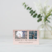 Rosen-GoldGlitter der Hochzeitsphotographie Visitenkarte (Stehend Vorderseite)