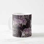 Rosen-GoldGlitter des Unicorn-Schädels lila Kaffeetasse (Vorderseite Links)