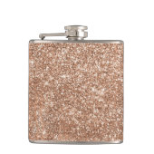 Rosen-GoldGlitterschein glänzende Wasser-Flasche Flachmann (Vorderseite)