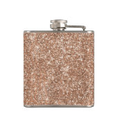 Rosen-GoldGlitterschein glänzende Wasser-Flasche Flachmann (Rückseite)