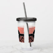 Rosen-GoldGlitzer-Damast Acryltrinkbecher (Links)