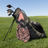 Rosen-GoldGlitzer-Damast Golfhandtuch (Gras)