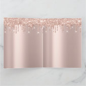 Rosen-GoldGlitzer-Funken-Tropfen-einfach Karte (Innenseite)