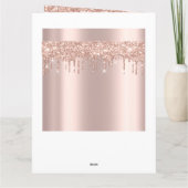 Rosen-GoldGlitzer-Funken-Tropfen-einfach Karte (Rückseite)